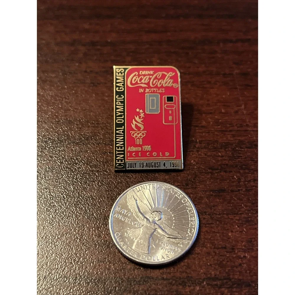 Vintage Coca-Cola 1996 Atlanta Olympics Ice‎ Cold Fridge Lapel Hat Pin